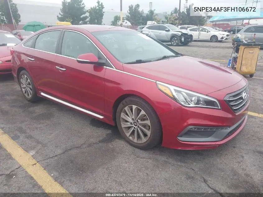 5NPE34AF3FH106672 2015 Hyundai Sonata Sport