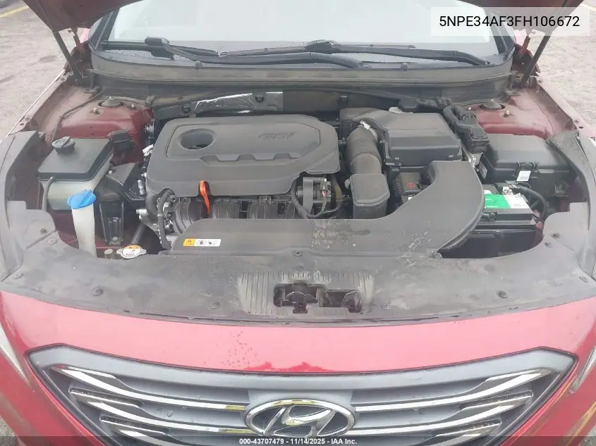 5NPE34AF3FH106672 2015 Hyundai Sonata Sport