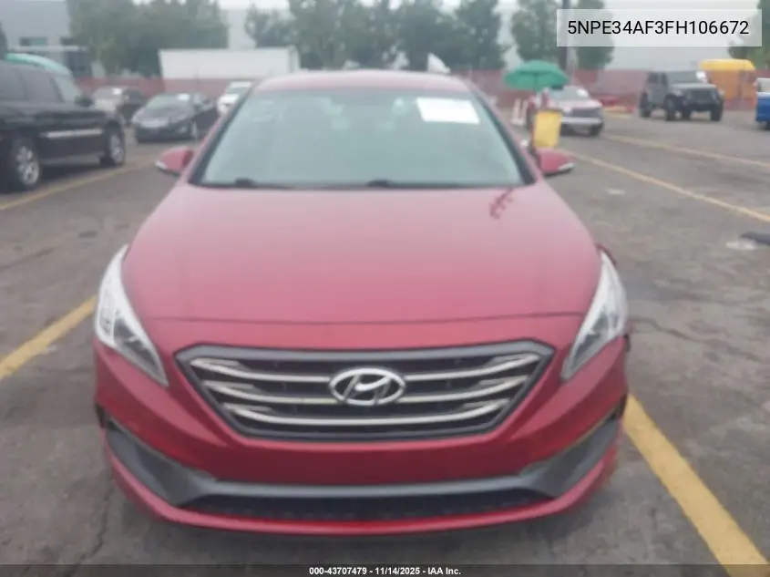 5NPE34AF3FH106672 2015 Hyundai Sonata Sport
