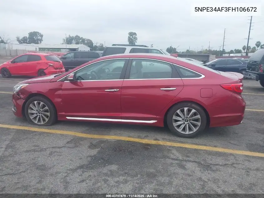 5NPE34AF3FH106672 2015 Hyundai Sonata Sport