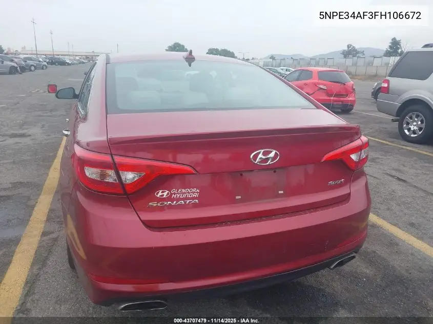 5NPE34AF3FH106672 2015 Hyundai Sonata Sport