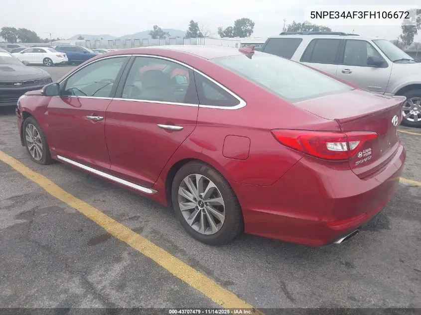 5NPE34AF3FH106672 2015 Hyundai Sonata Sport