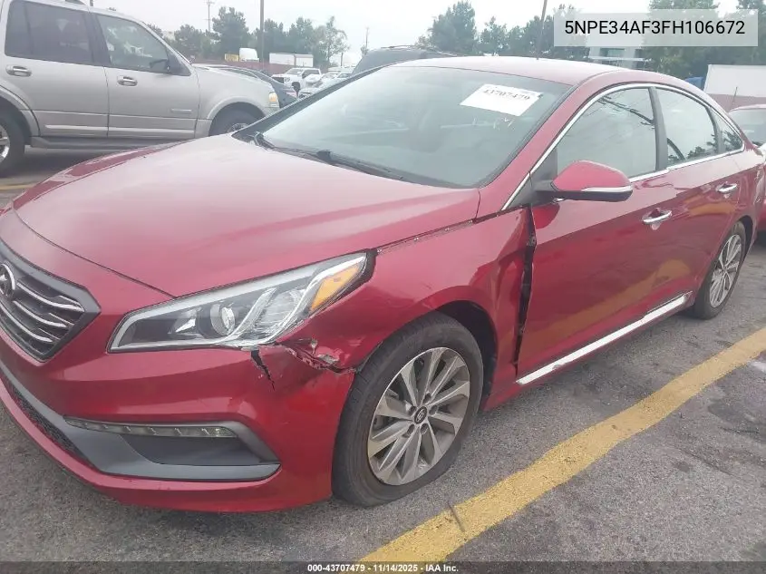 5NPE34AF3FH106672 2015 Hyundai Sonata Sport