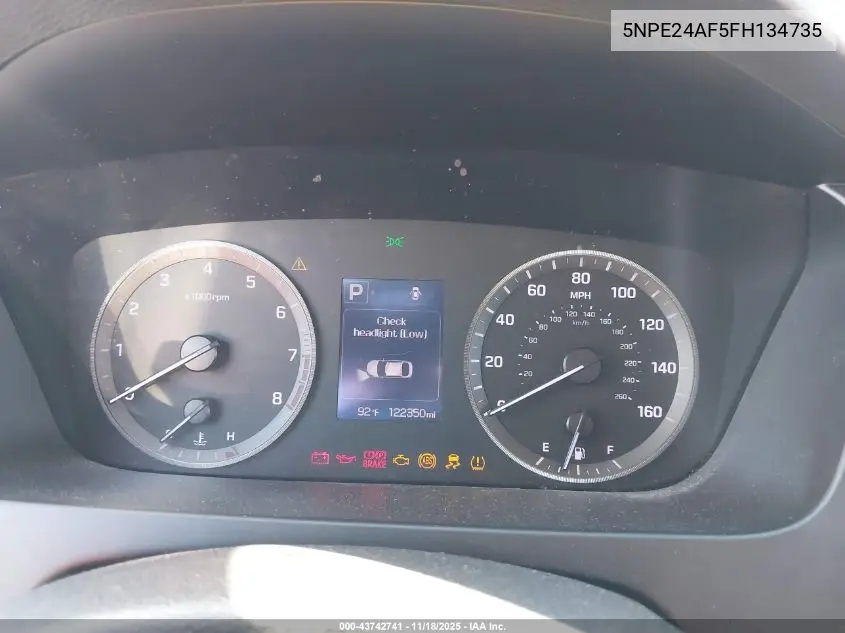 5NPE24AF5FH134735 2015 Hyundai Sonata Se
