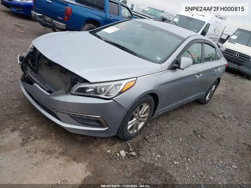 5NPE24AF2FH000815 2015 Hyundai Sonata Se
