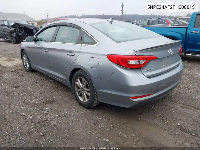 5NPE24AF2FH000815 2015 Hyundai Sonata Se