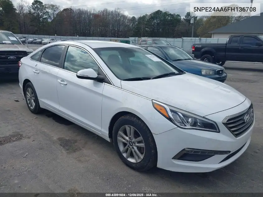 5NPE24AA6FH136708 2015 Hyundai Sonata Eco
