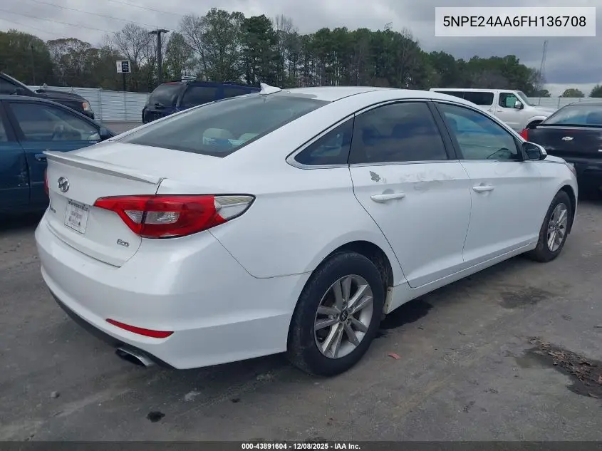 5NPE24AA6FH136708 2015 Hyundai Sonata Eco