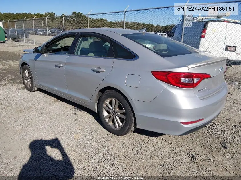 5NPE24AA2FH186151 2015 Hyundai Sonata Eco