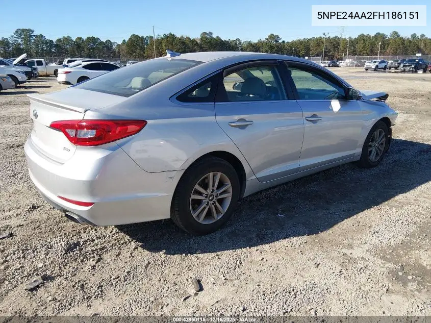 5NPE24AA2FH186151 2015 Hyundai Sonata Eco