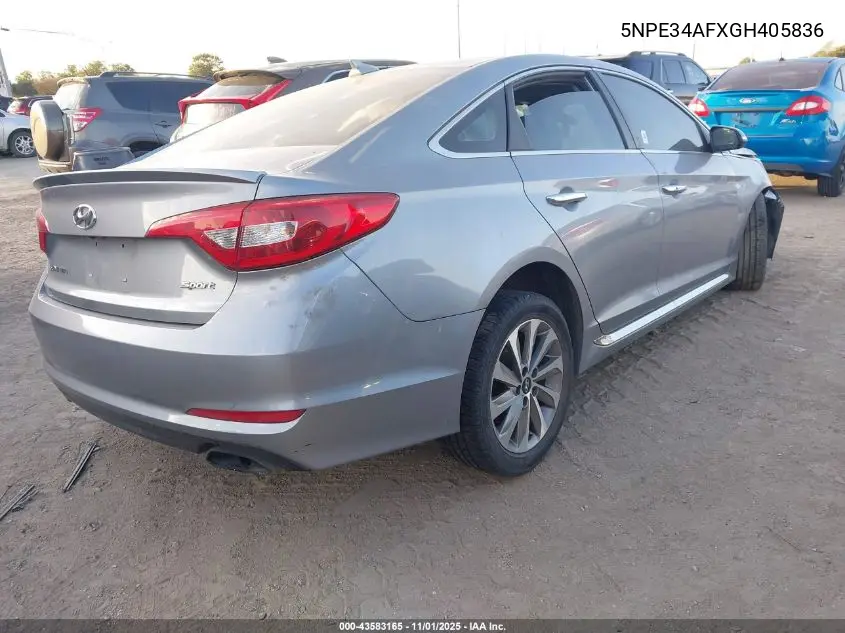 5NPE34AFXGH405836 2016 Hyundai Sonata Sport