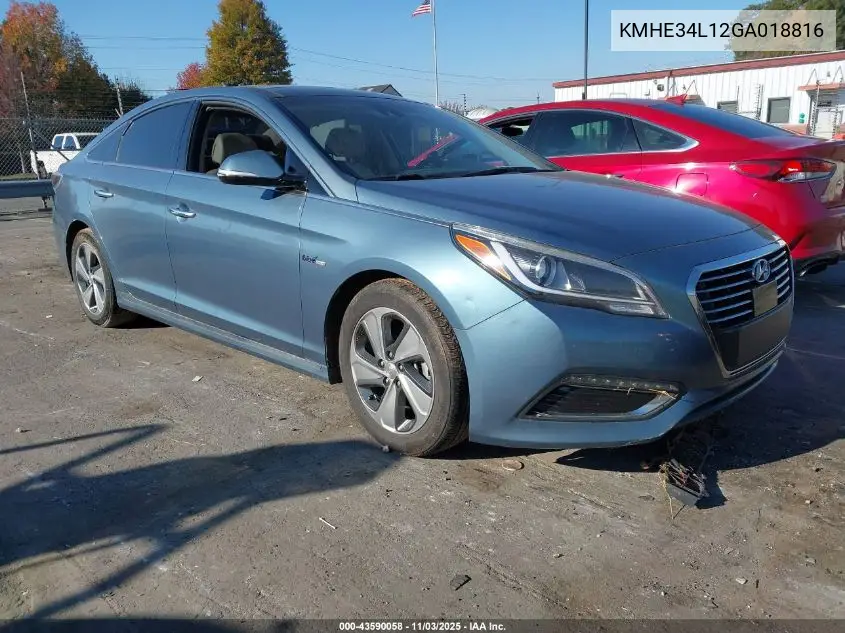 KMHE34L12GA018816 2016 Hyundai Sonata Hybrid Limited