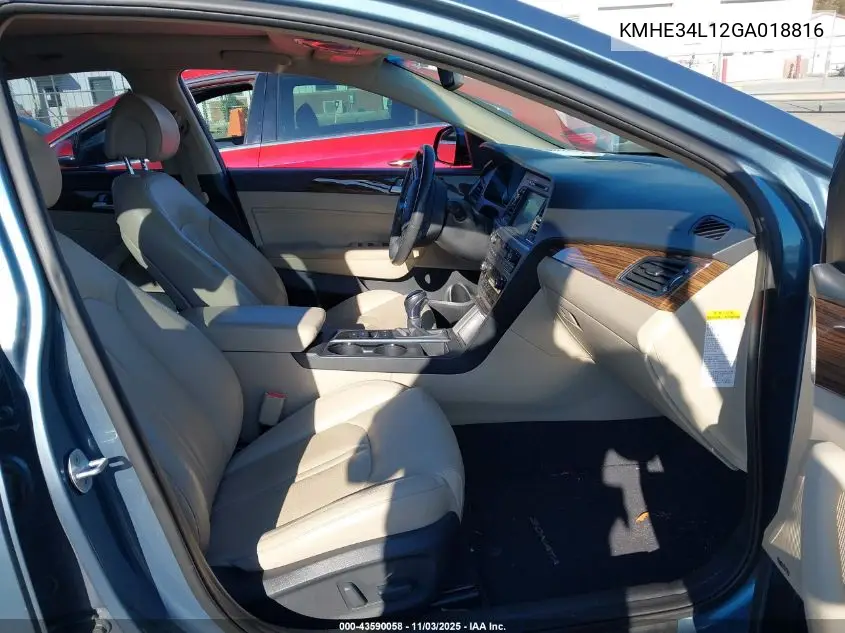 KMHE34L12GA018816 2016 Hyundai Sonata Hybrid Limited