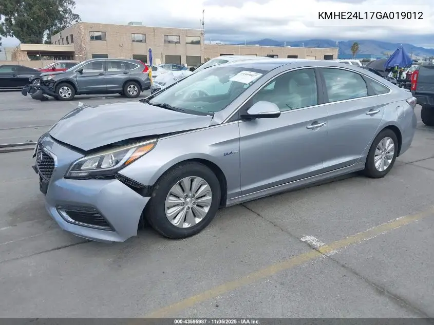 KMHE24L17GA019012 2016 Hyundai Sonata Hybrid Se
