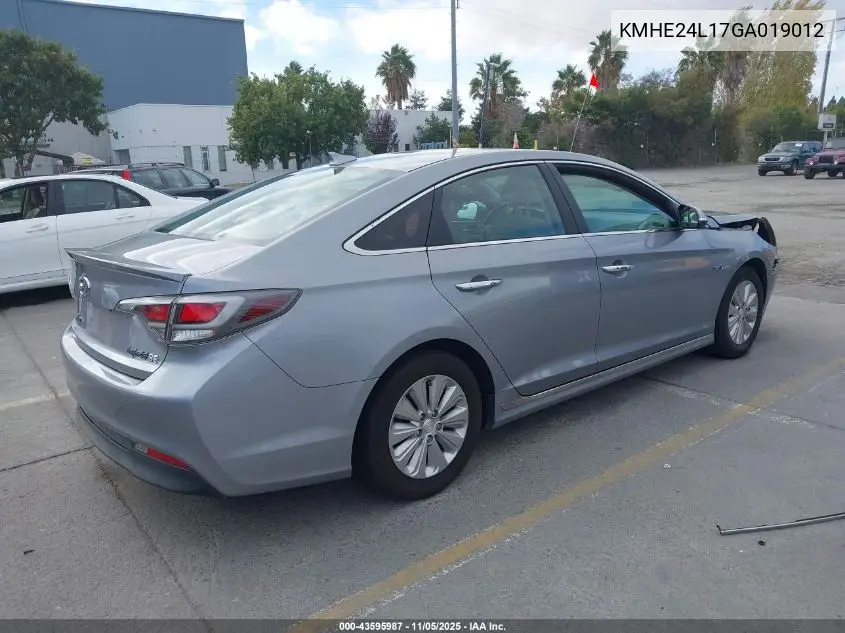 KMHE24L17GA019012 2016 Hyundai Sonata Hybrid Se