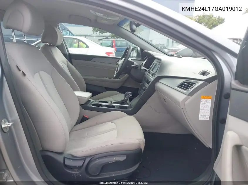 KMHE24L17GA019012 2016 Hyundai Sonata Hybrid Se