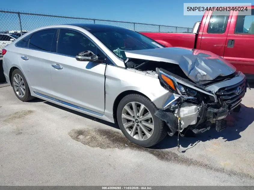 5NPE34AF4GH346024 2016 Hyundai Sonata Limited
