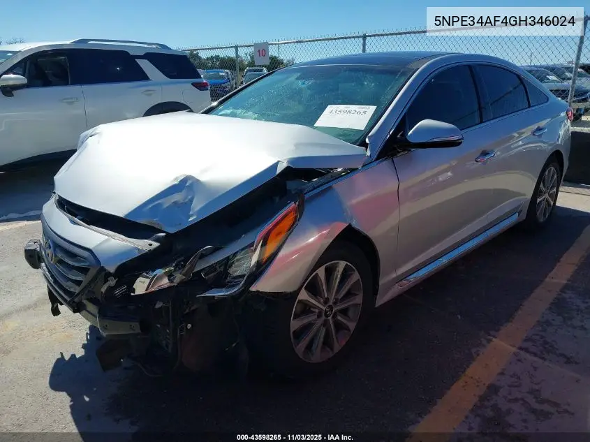 5NPE34AF4GH346024 2016 Hyundai Sonata Limited