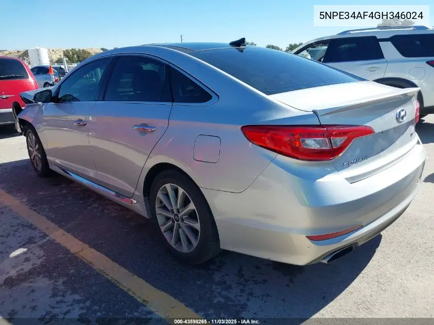5NPE34AF4GH346024 2016 Hyundai Sonata Limited