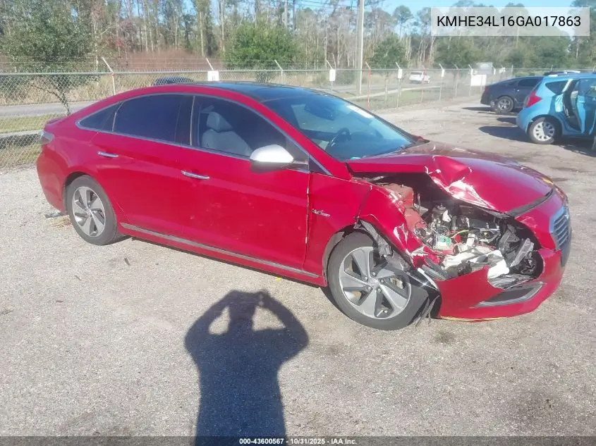 KMHE34L16GA017863 2016 Hyundai Sonata Hybrid Limited