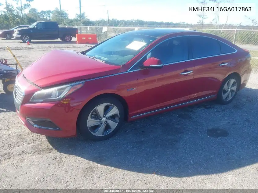 KMHE34L16GA017863 2016 Hyundai Sonata Hybrid Limited