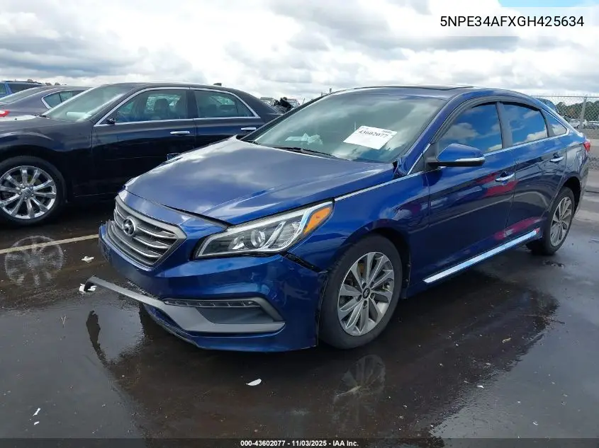 5NPE34AFXGH425634 2016 Hyundai Sonata Sport