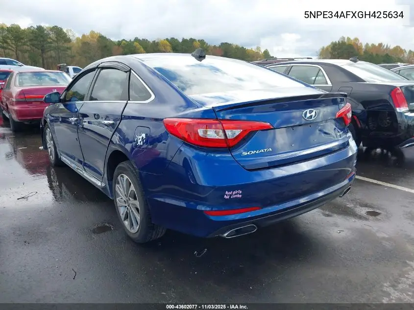 5NPE34AFXGH425634 2016 Hyundai Sonata Sport