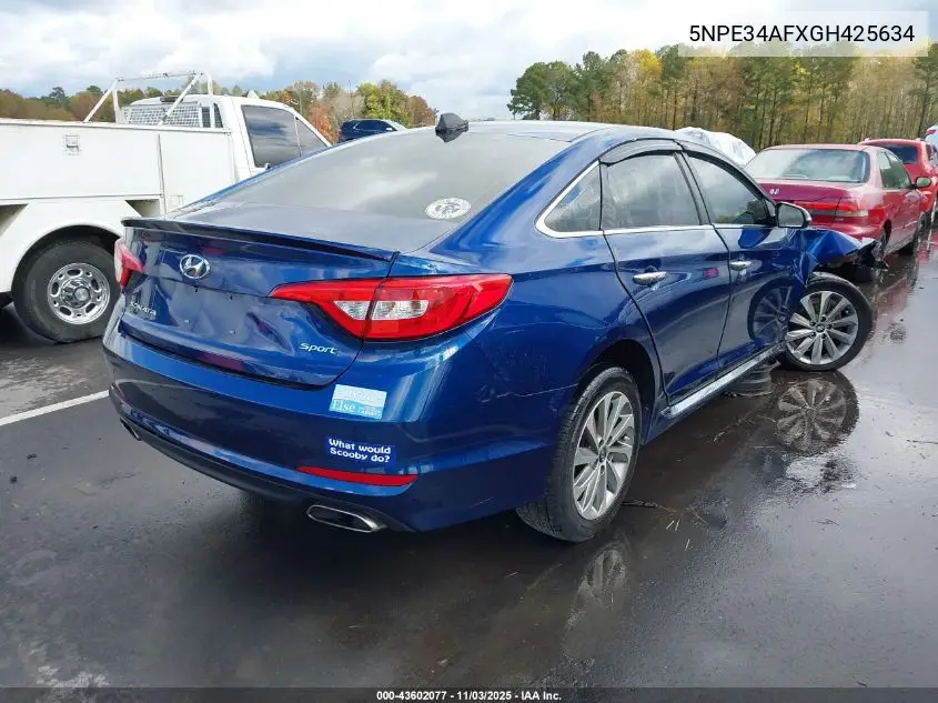 5NPE34AFXGH425634 2016 Hyundai Sonata Sport