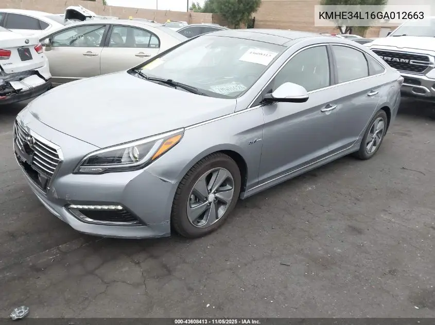 KMHE34L16GA012663 2016 Hyundai Sonata Hybrid Limited
