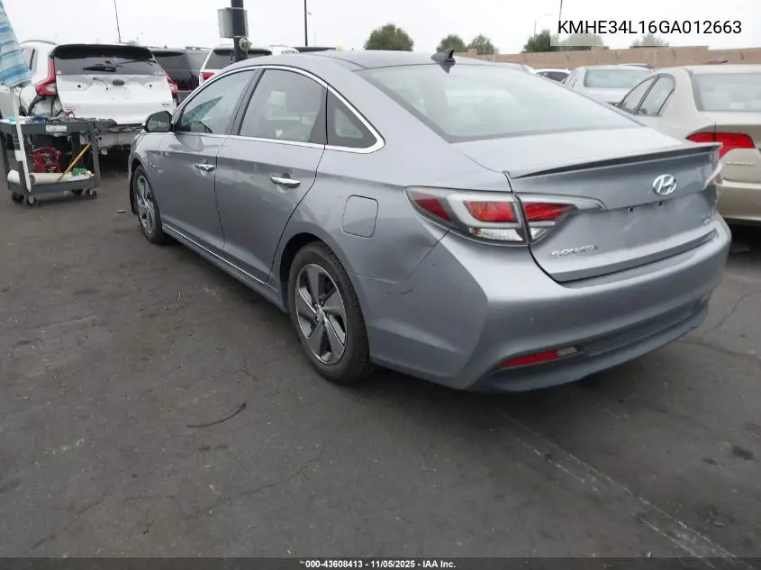KMHE34L16GA012663 2016 Hyundai Sonata Hybrid Limited