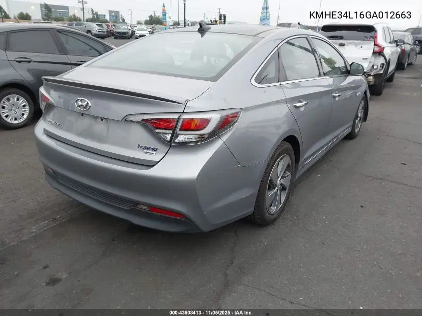 KMHE34L16GA012663 2016 Hyundai Sonata Hybrid Limited