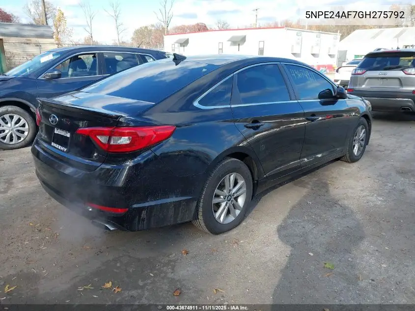 5NPE24AF7GH275792 2016 Hyundai Sonata Se