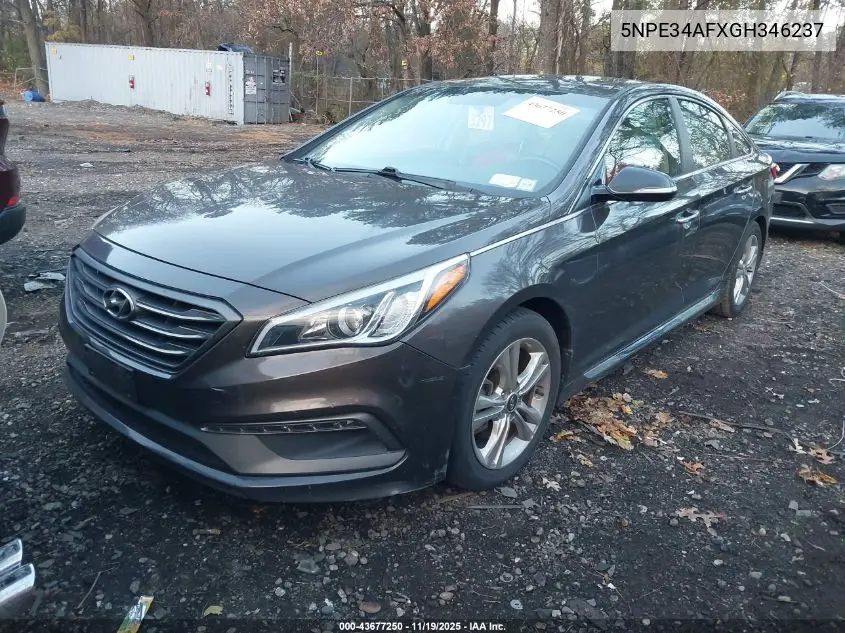 5NPE34AFXGH346237 2016 Hyundai Sonata Limited