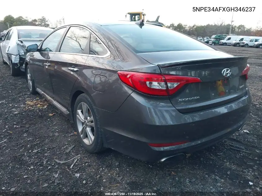 5NPE34AFXGH346237 2016 Hyundai Sonata Limited