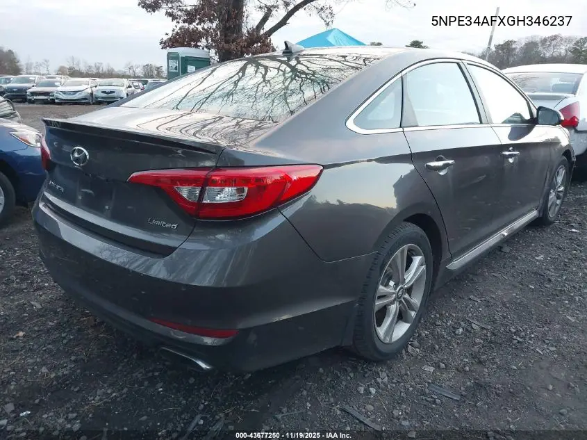 5NPE34AFXGH346237 2016 Hyundai Sonata Limited