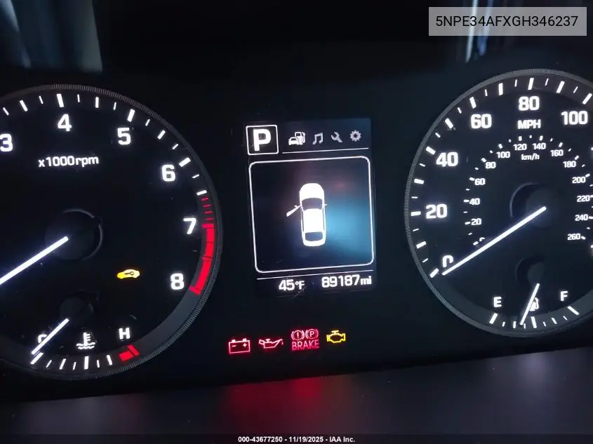 5NPE34AFXGH346237 2016 Hyundai Sonata Limited