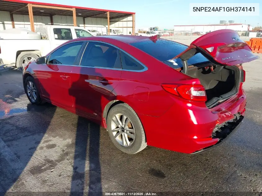 5NPE24AF1GH374141 2016 Hyundai Sonata Se