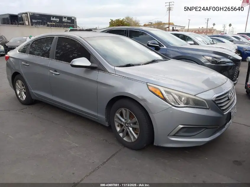 5NPE24AF0GH265640 2016 Hyundai Sonata Se