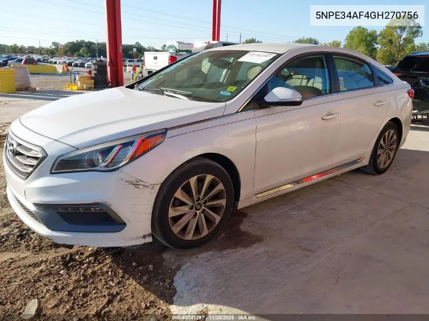 5NPE34AF4GH270756 2016 Hyundai Sonata Sport