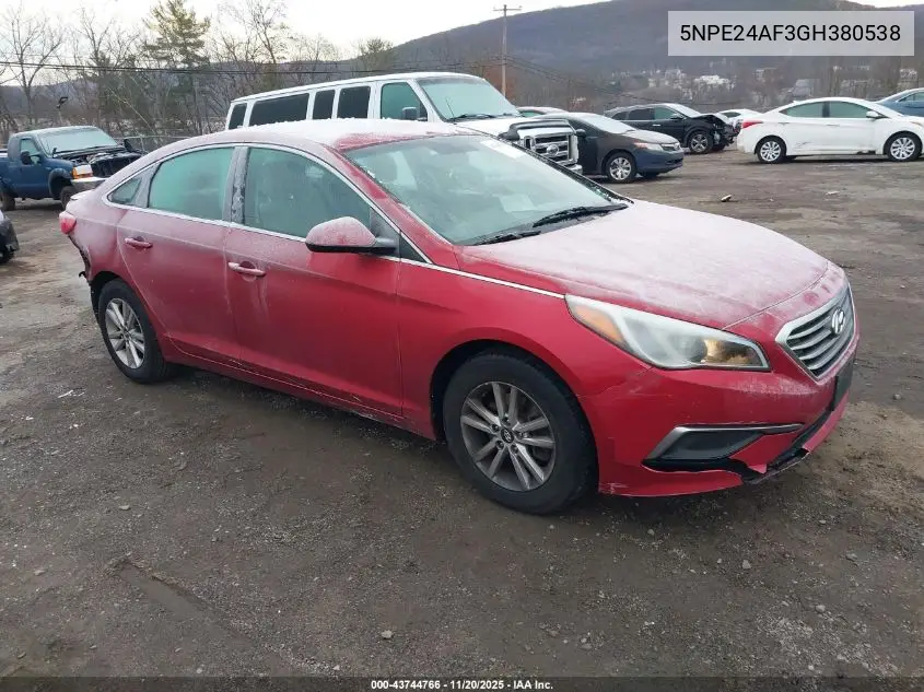 5NPE24AF3GH380538 2016 Hyundai Sonata Se