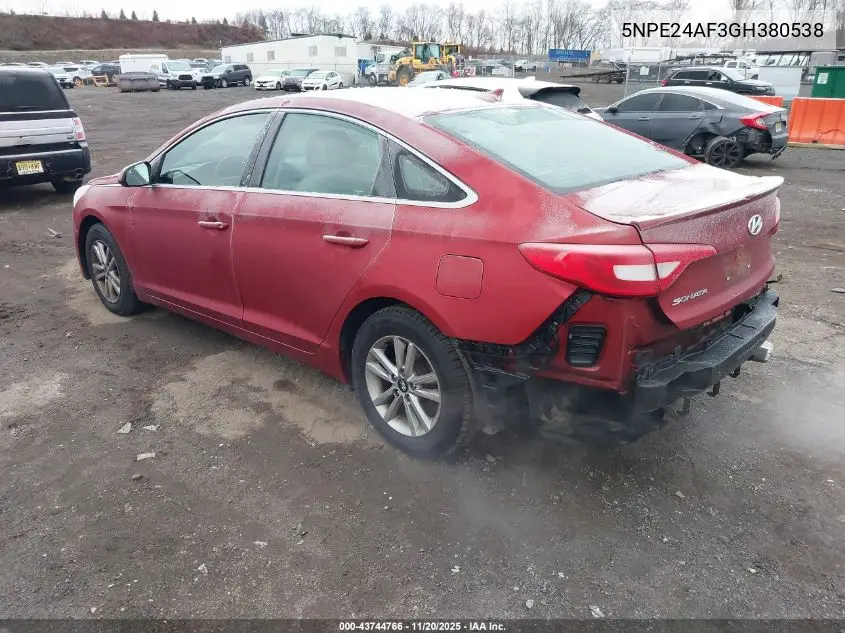 5NPE24AF3GH380538 2016 Hyundai Sonata Se