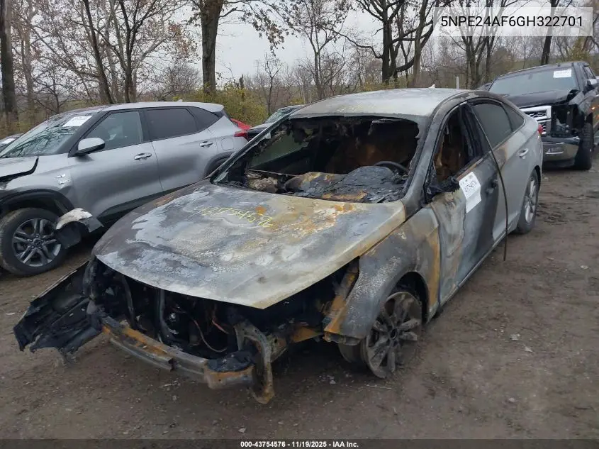 5NPE24AF6GH322701 2016 Hyundai Sonata Se