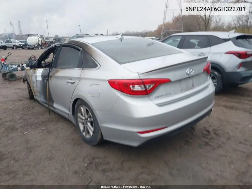 5NPE24AF6GH322701 2016 Hyundai Sonata Se