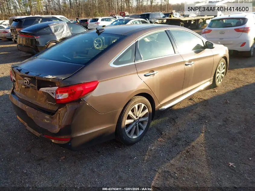 5NPE34AF4GH414600 2016 Hyundai Sonata Limited