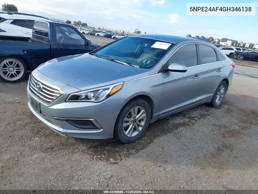 5NPE24AF4GH346138 2016 Hyundai Sonata Se