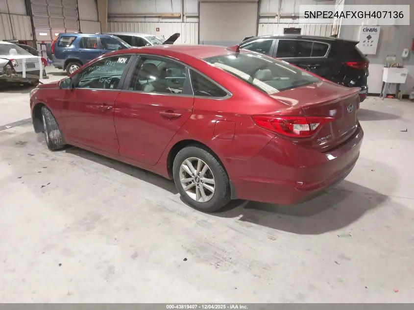 5NPE24AFXGH407136 2016 Hyundai Sonata Se