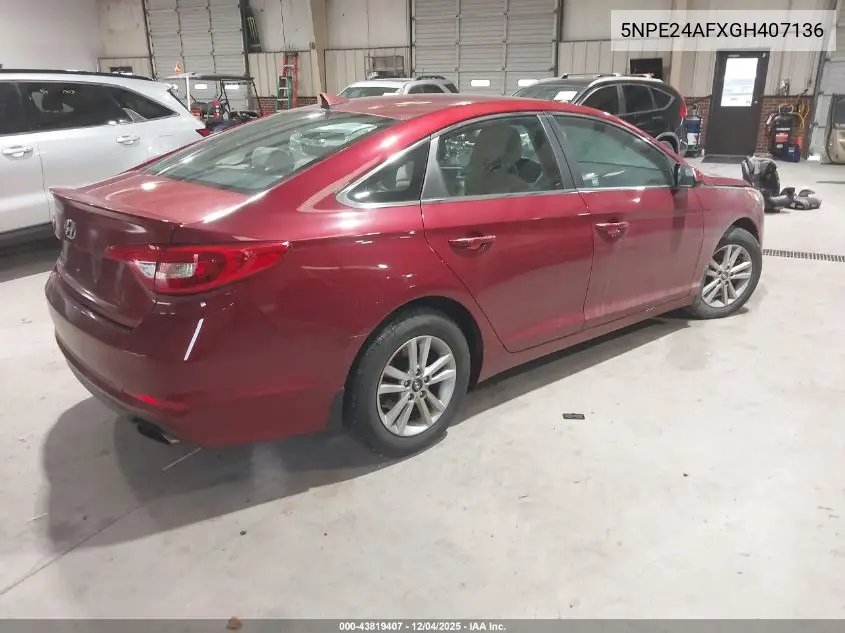 5NPE24AFXGH407136 2016 Hyundai Sonata Se