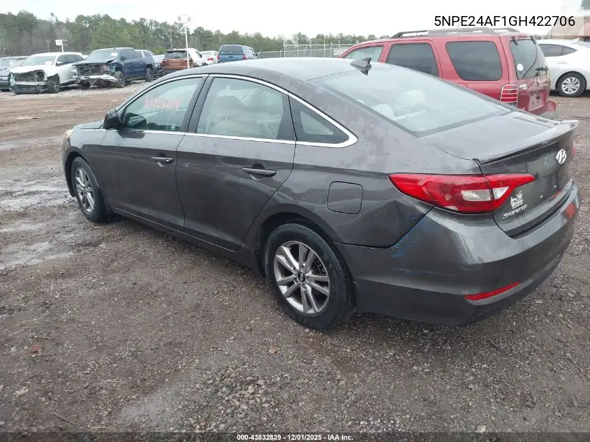5NPE24AF1GH422706 2016 Hyundai Sonata Se