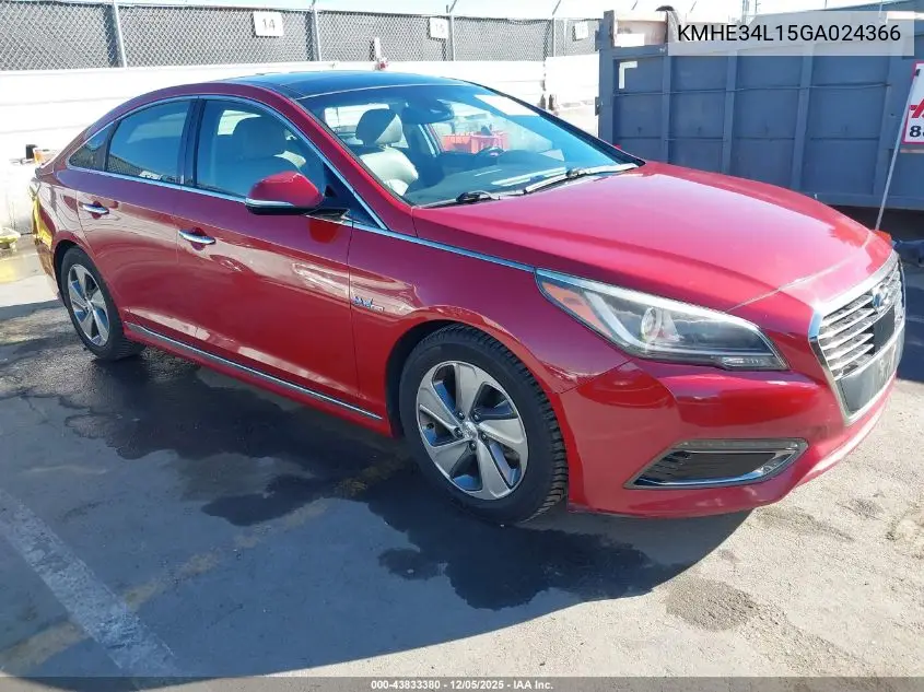KMHE34L15GA024366 2016 Hyundai Sonata Hybrid Limited