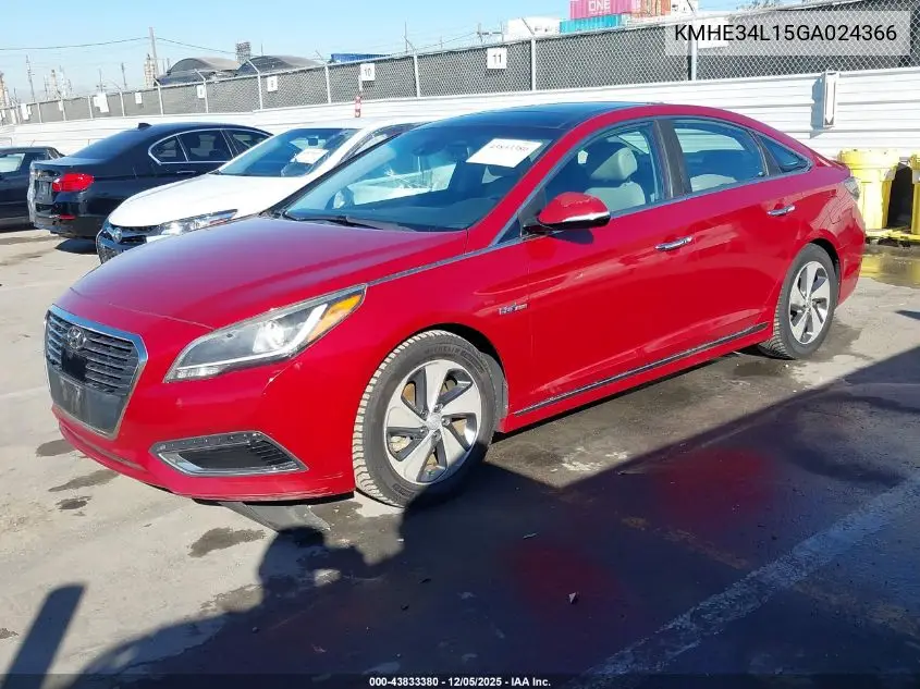 KMHE34L15GA024366 2016 Hyundai Sonata Hybrid Limited